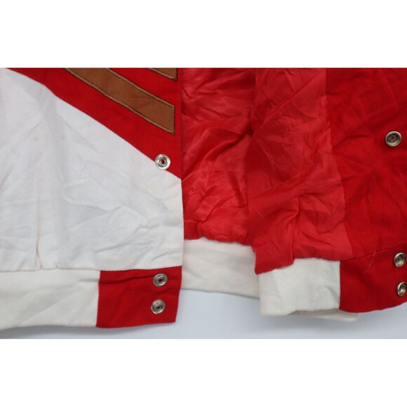 Vintage Vogue Looney Tunes Embroidered Red Bomber Jacket Medium - Picture 15 of 16